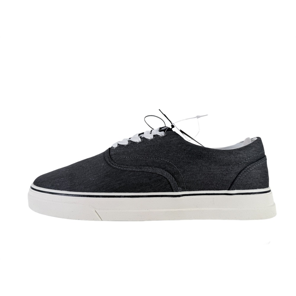Chaps Men's Memory Foam Casual Canvas Lace-Up Sneakers Shoes Charcoal Gray